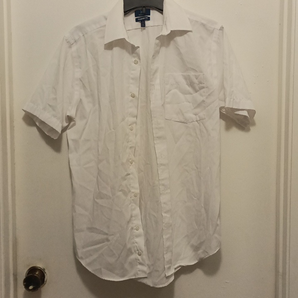 George Classic Fit Crisp White Short Sleeve Shirt